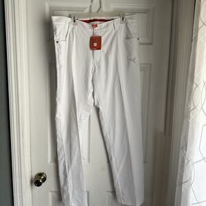 Puma USP Dry Golf Pants Mens 5 Pocket Tech Pants Sz 38/32 White Performance